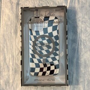 Blue and White Checkered iPhone 15/14 Protective Case